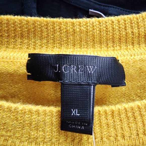 J. Crew Yellow Merino Wool Knit Sweater Size XL - Picture 7 of 9